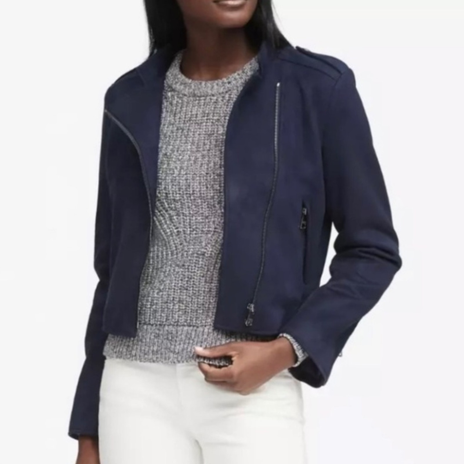 Banana Republic Women's Suede Motorcycle Moto Jacket - Xsp